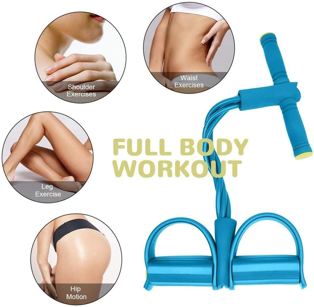 Latex Sit-Up Pull Rope: Elastic Foot Pedal Exerciser for Home Gym