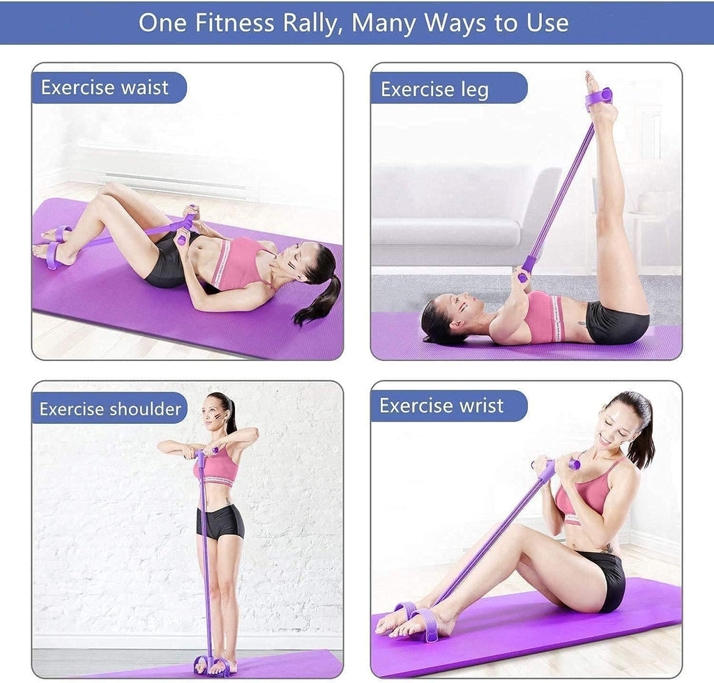 Latex Sit-Up Pull Rope: Elastic Foot Pedal Exerciser for Home Gym