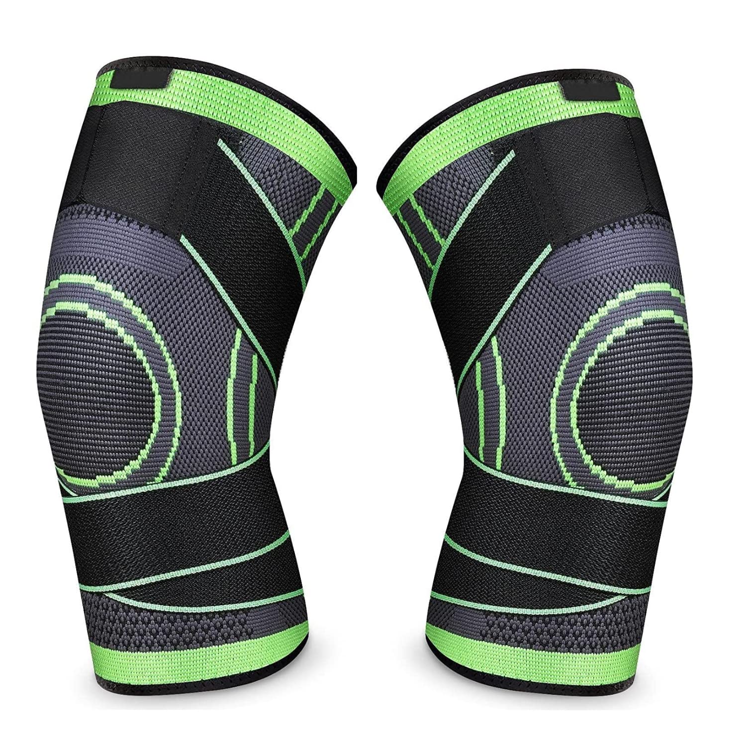 Pro-Compression Knee Sleeves with Adjustable Straps (Pack of 2)