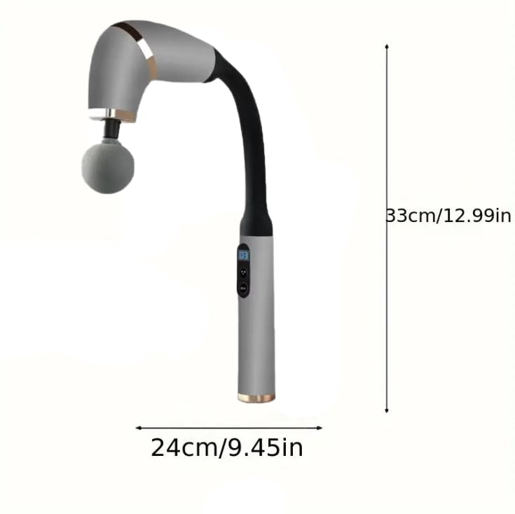 Scizor Deep Tissue Massage Gun with Extension Handle: 120° Curved Percussion Massager for Back & Neck Pain