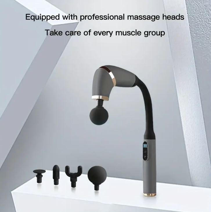 Scizor Deep Tissue Massage Gun with Extension Handle: 120° Curved Percussion Massager for Back & Neck Pain