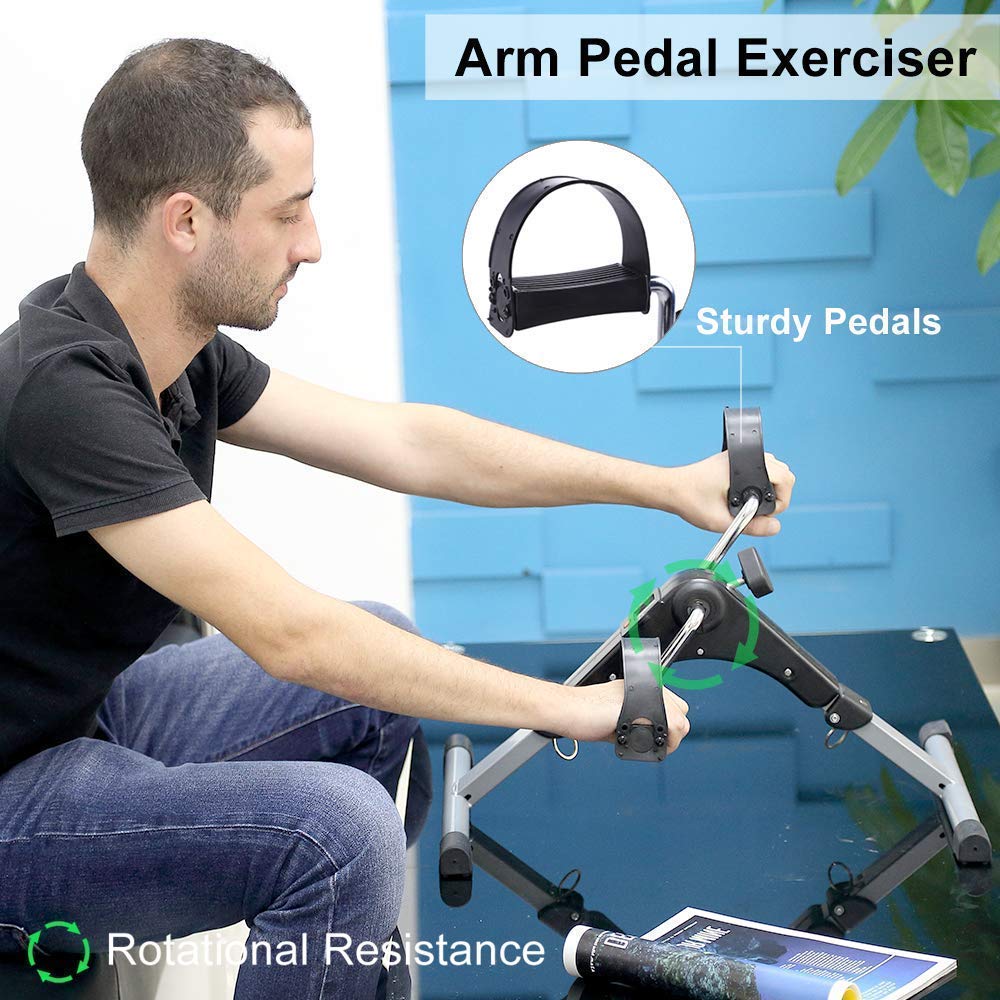 Portable Mini Exercise Bike: Foldable Arm & Leg Cycle for Physiotherapy